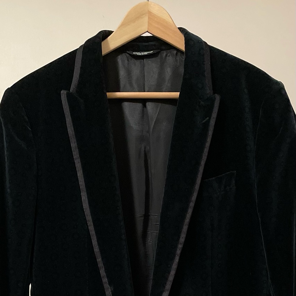 D&G Velvet Jacket in Emerald Green with Patterns - Picture 4 of 15